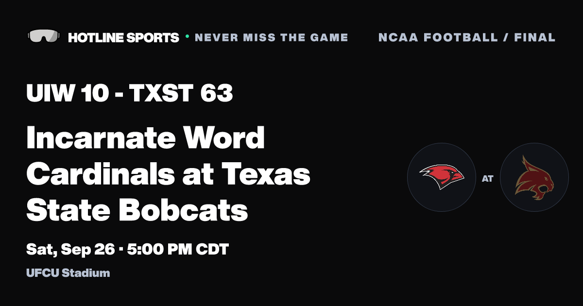 Final: Incarnate Word Cardinals vs Texas State Bobcats | Sep 26, 2026 ...
