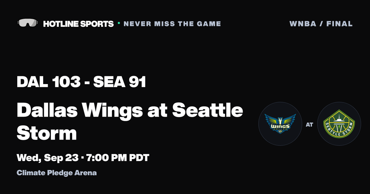 Final: Dallas Wings vs Seattle Storm | Sep 23, 2026 | Hotline Sports
